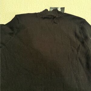 Black ribbed mock turtleneck